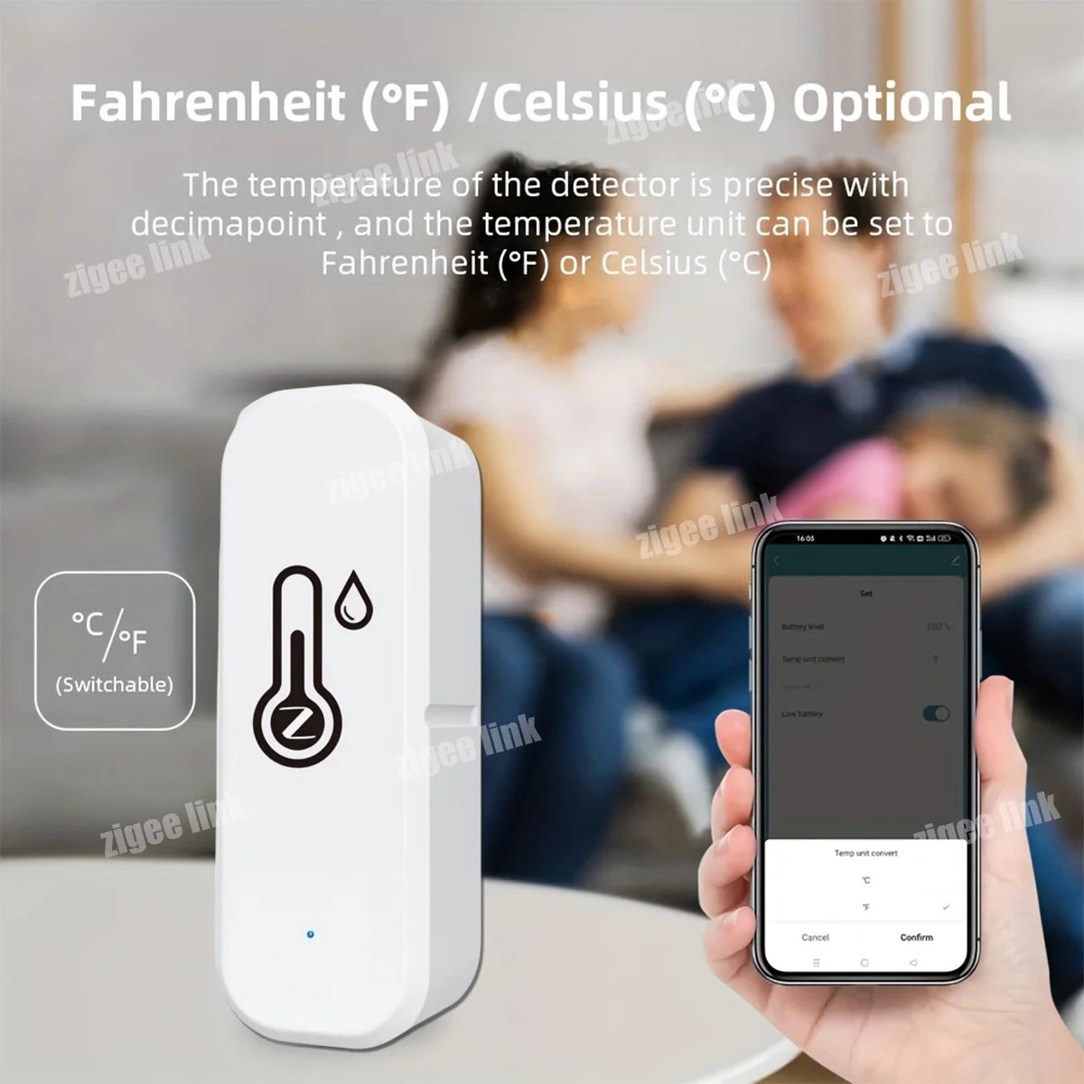 Smart Temperature Humidity Sensor Zigbee 3.0 Indoor Hygrometer Remote Monitor Support Tuya Alexa Google Home