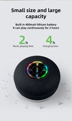 New Bathroom Waterproof Wireless LED Bluetooth Speaker Mini Portable Strong Suction Cup Speaker Outdoor Sports Stereo Speaker