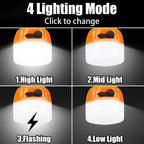 500W LED Camping Lantern USB Rechargeable Portable Lamp Bulb Flashlight with Power Display Emergency Light for Outdoors Fishing