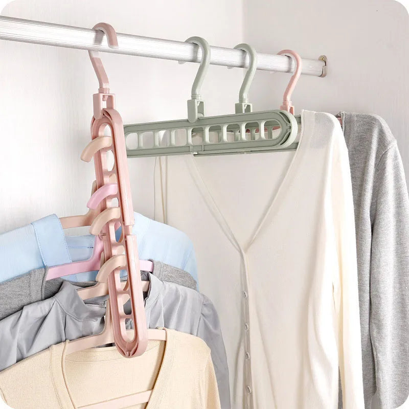 9 Hole Foldable Hanger Wardrobe Space Saving Storage Hanger For Clothes Drying Hangers Storage Organizers Rack Coat Pants Hanger