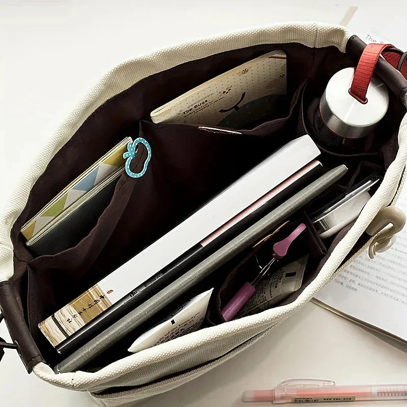 Bag Divider Drawstring Canvas Storage Organizers Multi-Pockets Liner Bag Lightweight Portable Travel Storage Bag