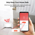 Tuya WiFi/Zigbee Water Leak Sensor Flood Leakage Detector with Sound Alarm 80dB and IP55 WaterProof Water Sensor Remote Monitor