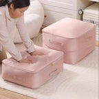Heavy-Duty Self-Compressing Storage Bag Portable Organizer for ClothesBlankets & Quilts Ideal for Closet Organization