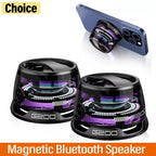 Outdoor Magnetic Bluetooth Speaker Wireless Portable Mini Travel Stereo Speaker With Rgb Color Light And Phone Holder For IOS