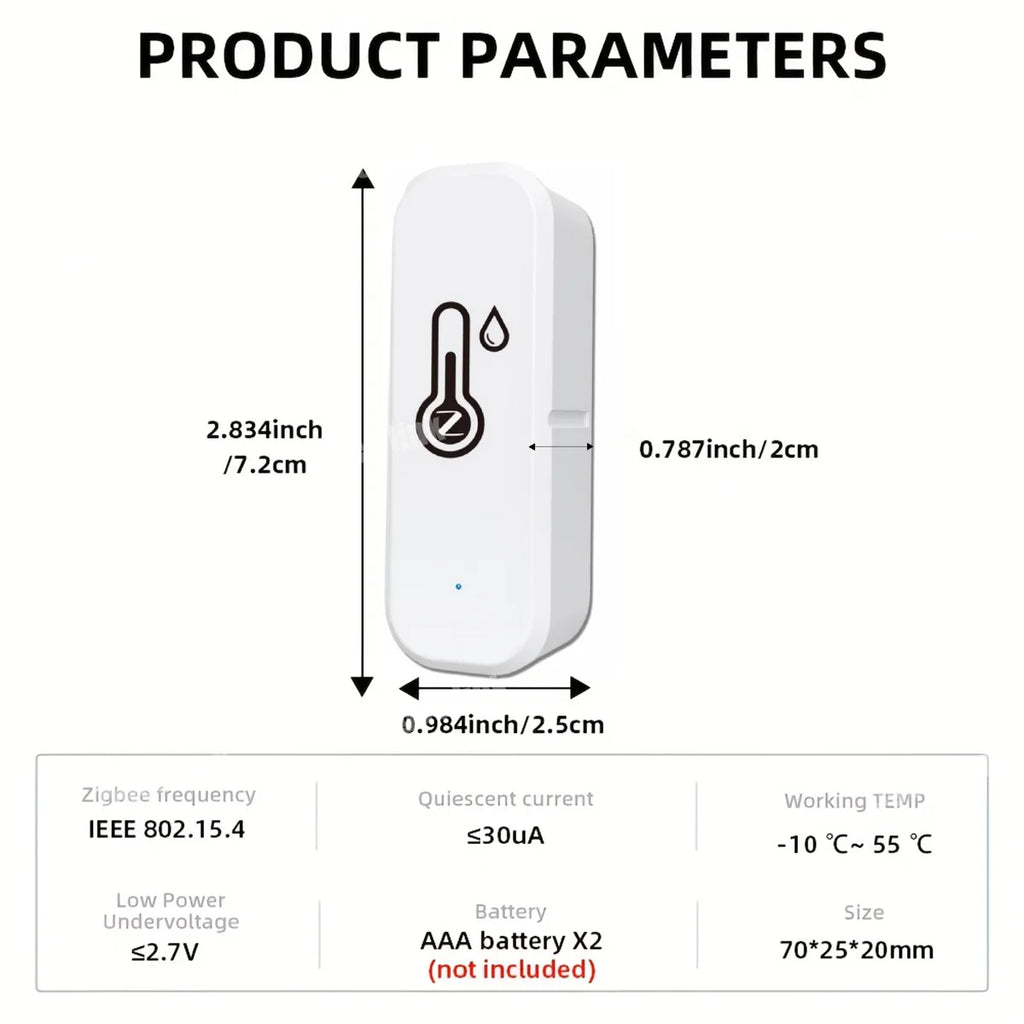 Smart Temperature Humidity Sensor Zigbee 3.0 Indoor Hygrometer Remote Monitor Support Tuya Alexa Google Home