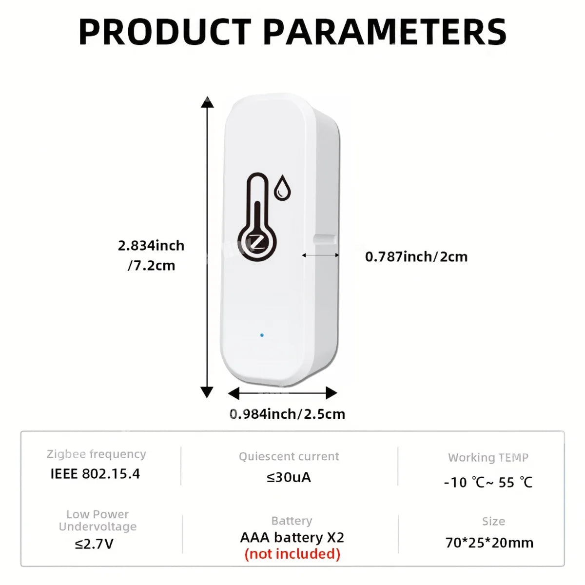 Smart Temperature Humidity Sensor Zigbee 3.0 Indoor Hygrometer Remote Monitor Support Tuya Alexa Google Home