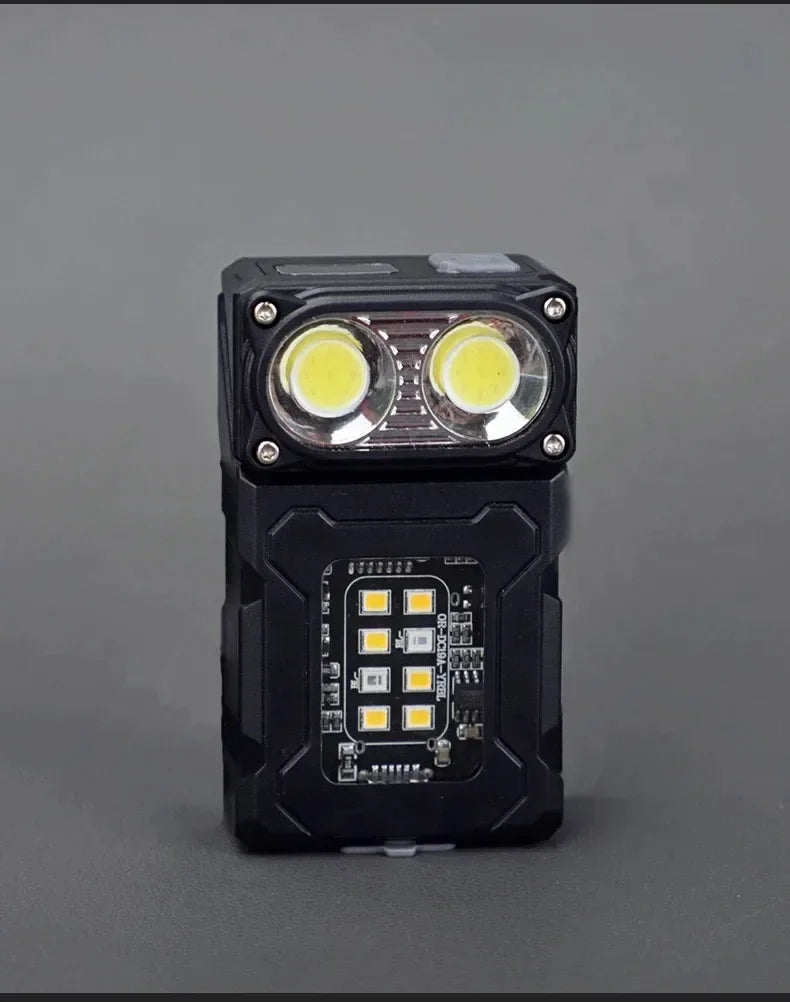 Multifunctional Ajustable Angle LED Flashlight Outdoors Mini Work Light Portable Magnet USB Rechargeable Camping Light
