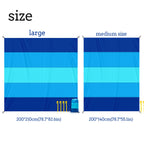 Multiple Sizes Beach Blanket Sandproof Waterproof Large Quick Drying Outdoor Picnic Mat with 4 Stakes for Travel Camping Hiking