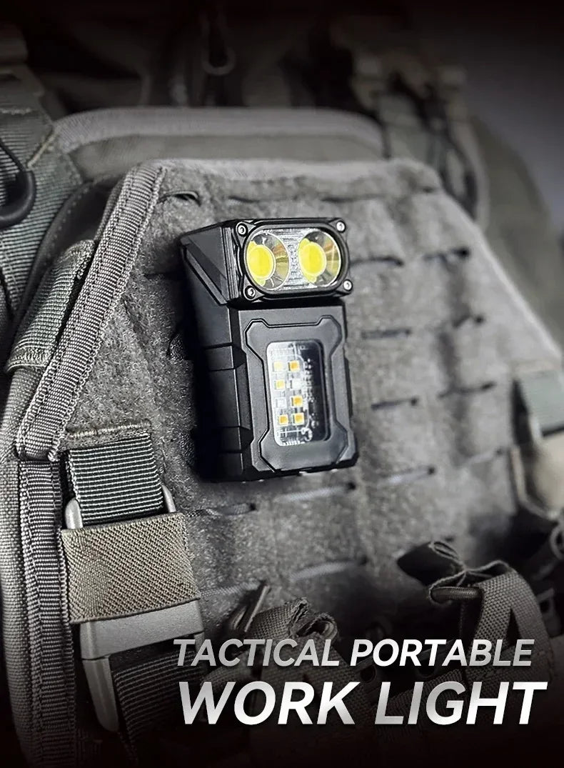 Multifunctional Ajustable Angle LED Flashlight Outdoors Mini Work Light Portable Magnet USB Rechargeable Camping Light