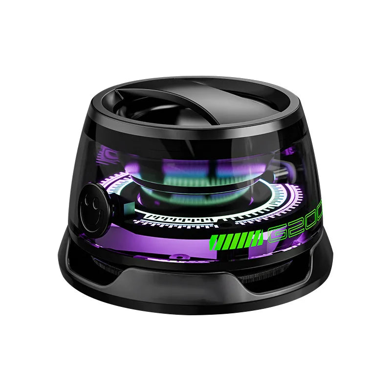 Outdoor Magnetic Bluetooth Speaker Wireless Portable Mini Travel Stereo Speaker With Rgb Color Light And Phone Holder For IOS