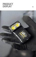 Multifunctional Ajustable Angle LED Flashlight Outdoors Mini Work Light Portable Magnet USB Rechargeable Camping Light