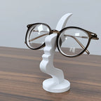 2Pc Creative Side Face Shaped Eyeglass Holder Stand 3D Printed for Glasses Storage Rack Fun Practical Desktop Art Decor Ornament