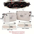 Bag Divider Drawstring Canvas Storage Organizers Multi-Pockets Liner Bag Lightweight Portable Travel Storage Bag