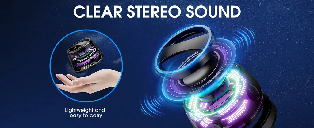 Outdoor Magnetic Bluetooth Speaker Wireless Portable Mini Travel Stereo Speaker With Rgb Color Light And Phone Holder For IOS