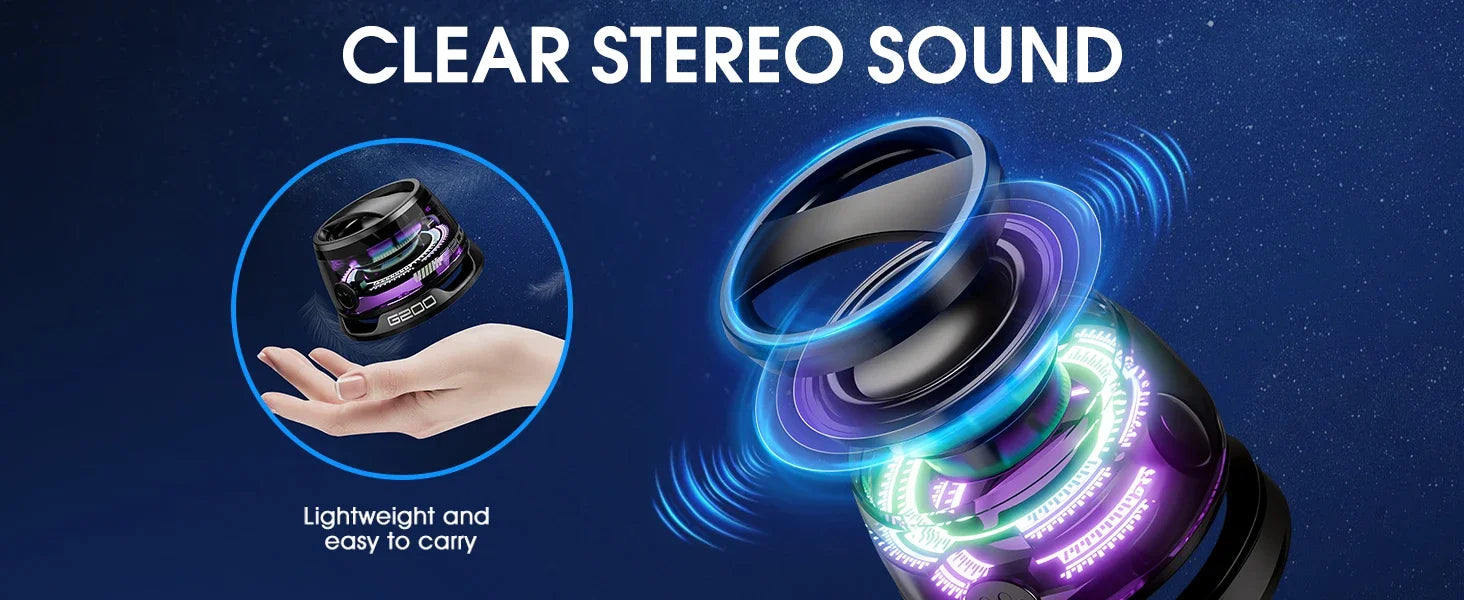 Outdoor Magnetic Bluetooth Speaker Wireless Portable Mini Travel Stereo Speaker With Rgb Color Light And Phone Holder For IOS