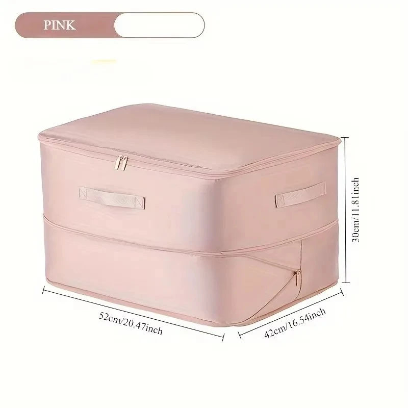 Heavy-Duty Self-Compressing Storage Bag Portable Organizer for ClothesBlankets & Quilts Ideal for Closet Organization