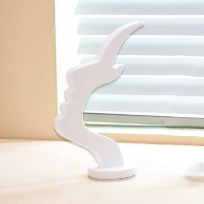 2Pc Creative Side Face Shaped Eyeglass Holder Stand 3D Printed for Glasses Storage Rack Fun Practical Desktop Art Decor Ornament