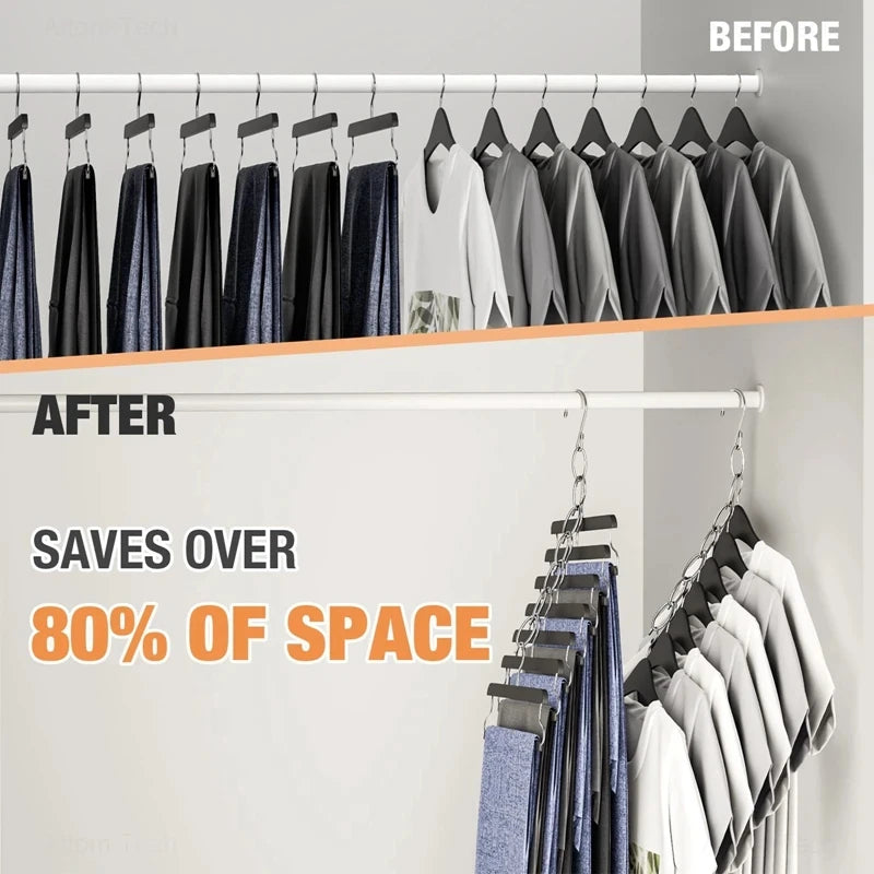 9 Hole Foldable Hanger Wardrobe Space Saving Storage Hanger For Clothes Drying Hangers Storage Organizers Rack Coat Pants Hanger