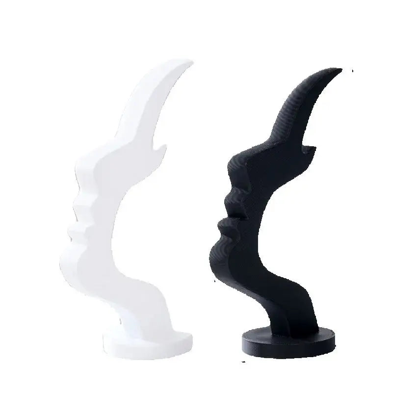 2Pc Creative Side Face Shaped Eyeglass Holder Stand 3D Printed for Glasses Storage Rack Fun Practical Desktop Art Decor Ornament