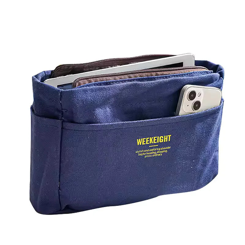Bag Divider Drawstring Canvas Storage Organizers Multi-Pockets Liner Bag Lightweight Portable Travel Storage Bag