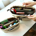 Bag Divider Drawstring Canvas Storage Organizers Multi-Pockets Liner Bag Lightweight Portable Travel Storage Bag