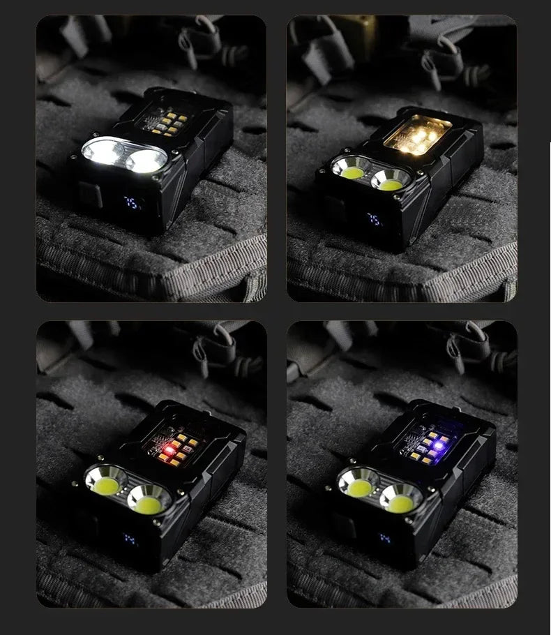 Multifunctional Ajustable Angle LED Flashlight Outdoors Mini Work Light Portable Magnet USB Rechargeable Camping Light