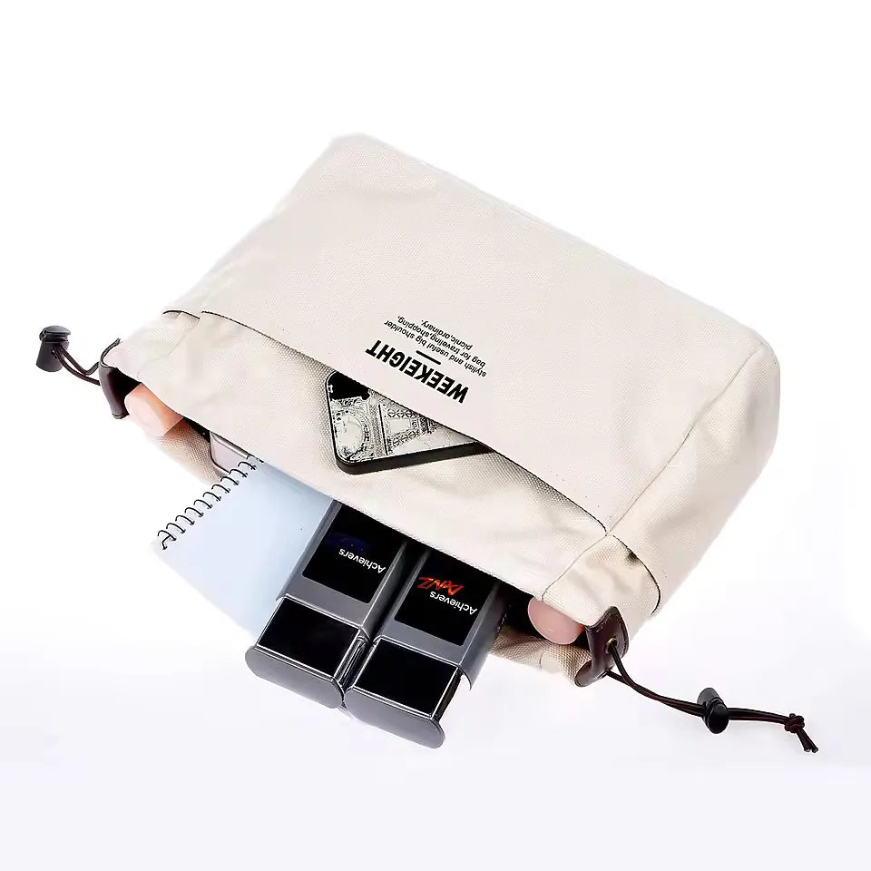 Bag Divider Drawstring Canvas Storage Organizers Multi-Pockets Liner Bag Lightweight Portable Travel Storage Bag