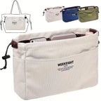 Bag Divider Drawstring Canvas Storage Organizers Multi-Pockets Liner Bag Lightweight Portable Travel Storage Bag