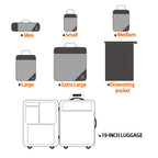 6PCS Travel Compressed Packing Cubes Storage Organizer Set With Shoe Bag Mesh Visual Luggage Portable Lightweight Suitcase Bag
