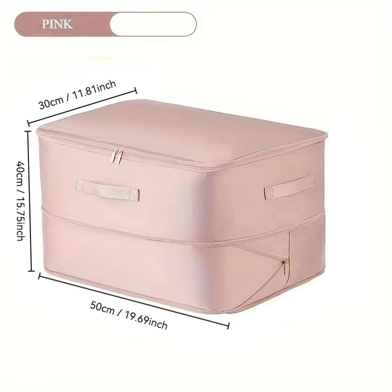 Heavy-Duty Self-Compressing Storage Bag Portable Organizer for ClothesBlankets & Quilts Ideal for Closet Organization