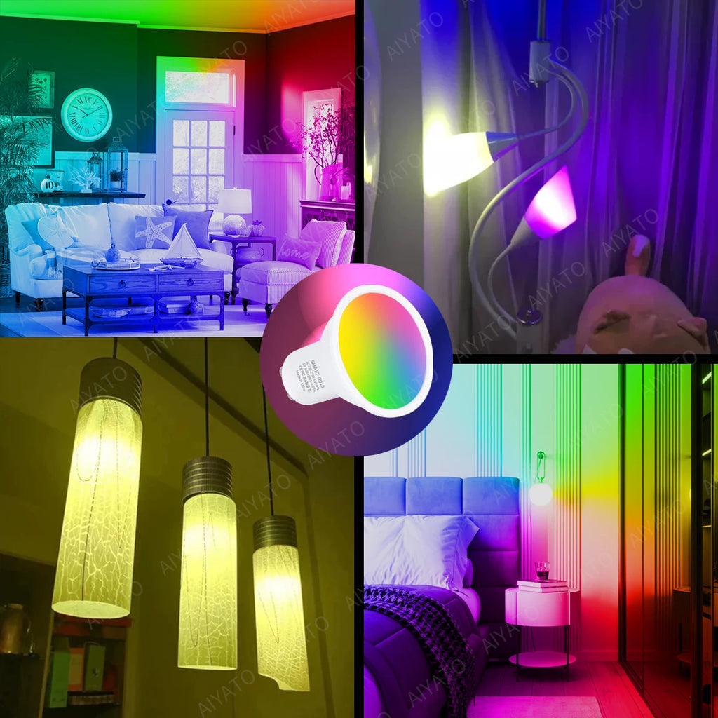 Tuya GU10 Lamp APP Control Smart Bulb WIFI Bluetooth RGB 220V LED Light Bulbs 5W Dimmable Smart Life For Room Home Group